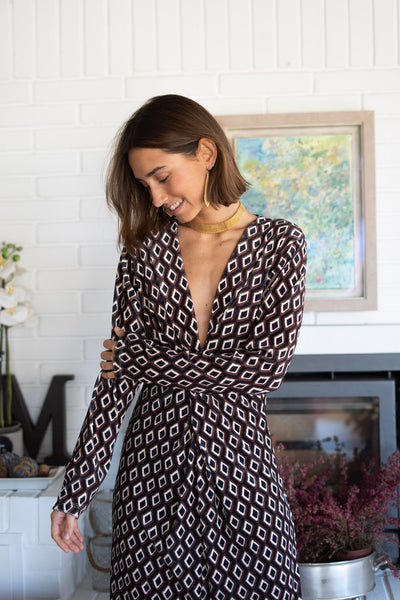 Vestido Rombos Terciopelo