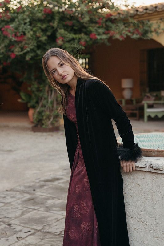 Kimono Terciopelo Negro - Clouté
