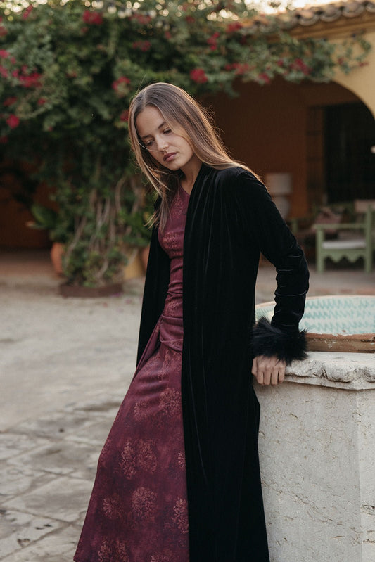 Kimono Terciopelo Negro - Clouté
