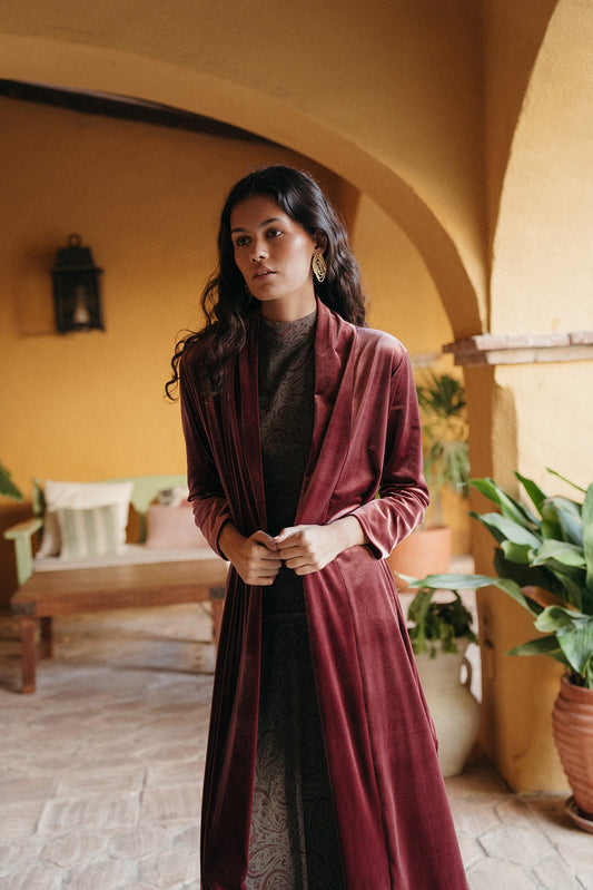 Kimono Terciopelo Rosa Empolvado - Clouté