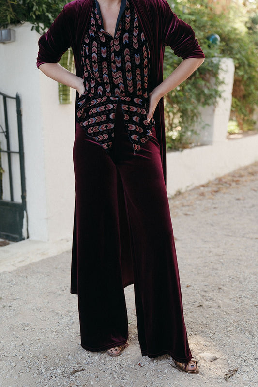 Pantalón Terciopelo Burdeos - Clouté
