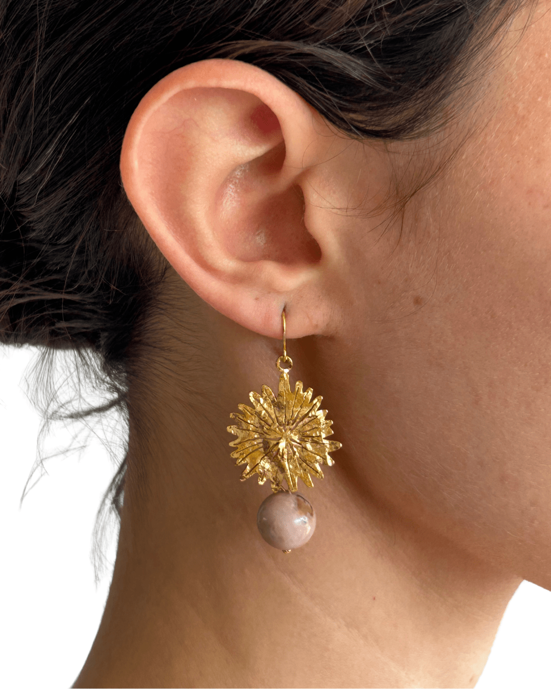 Pendientes Flor Rosa Palo - Clouté