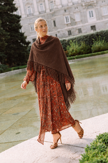 Poncho Flecos Chocolate