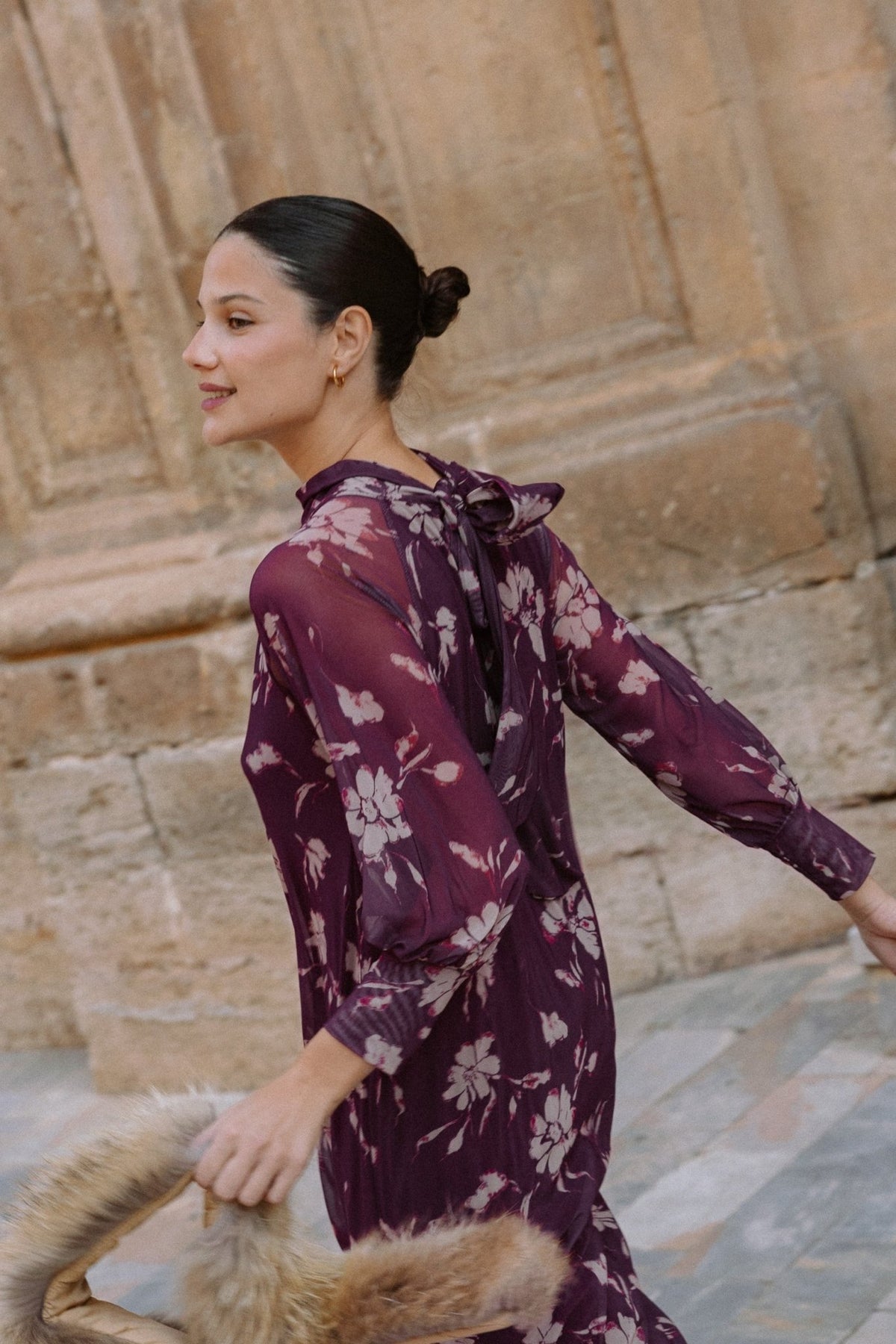 Vestido Arbusto Guinda - Clouté