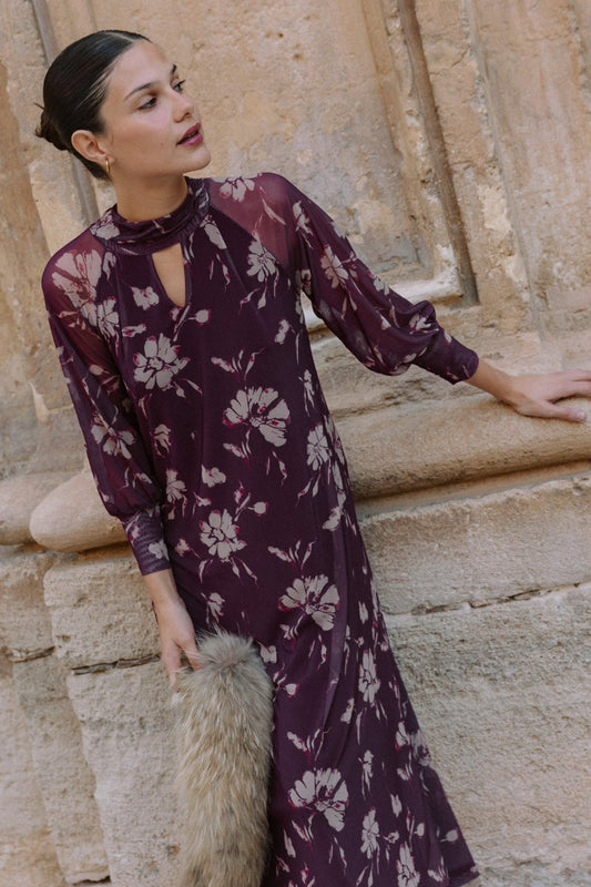 Vestido Arbusto Guinda - Clouté