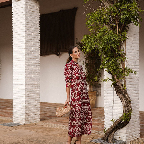 Vestido Oda Berenjena - Clouté