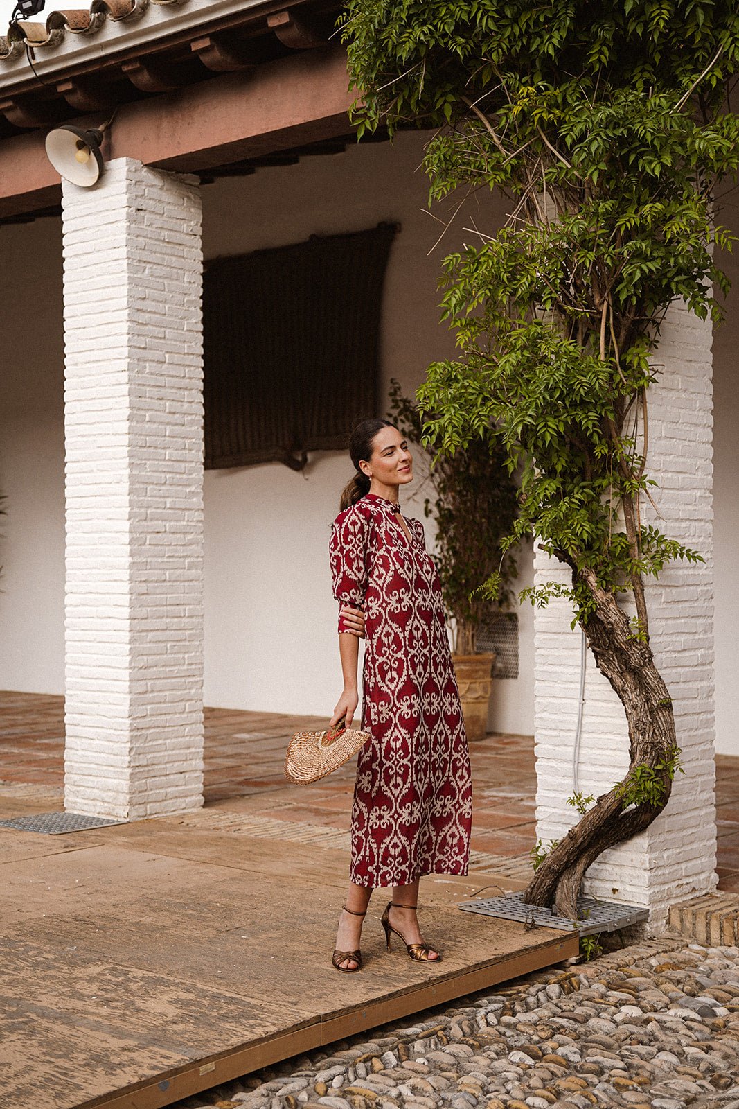 Vestido Oda Berenjena - Clouté