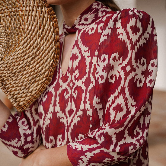 Vestido Oda Berenjena - Clouté