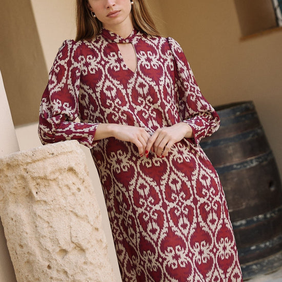 Vestido Oda Berenjena - Clouté